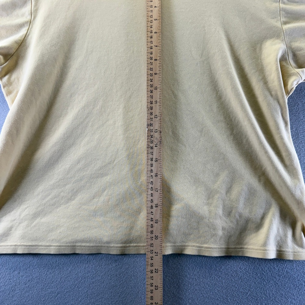 Talbots Yellow Cotton Short Sleeve Crew Neck Tee Shirt XL Side Slits - Picture 4 of 6